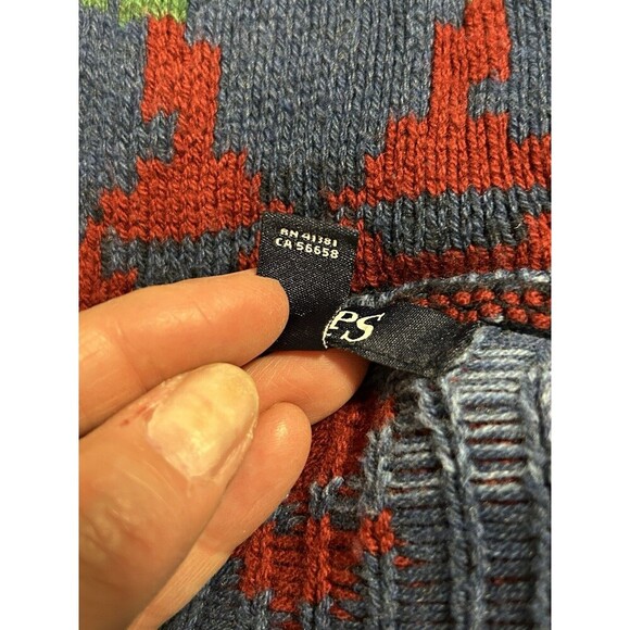 Chaps Southwestern Sleeveless Cardigan Sweater Vest Maroon Green Blue Plus Sz M - Picture 5 of 8